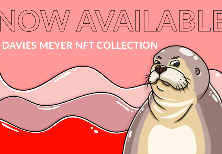 Davies Meyer NFT Seals on comic style wave background