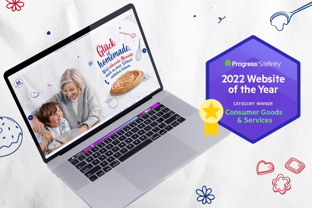 Laptop mit der Diamant Zucker Website und Award Logo